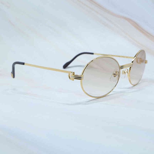 factory direct price luxury men 2021 fashion street protect vintage round metal sun shades fill prescription 0211, White;black